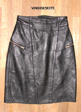 Jupe cuir noir - mi-longue, et