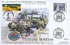 Maxi FDC France "70 ans D-DAY 1944-2014,  JEEP WILLYS, Unités médicales US (DEB1