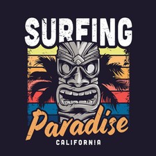 PARADIS PARADISE SURF SURFER HAWAI TIKI DECAL AUTOCOLLANT STICKER SD018X