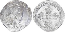 1 Franc, Henri III  Col Plat -