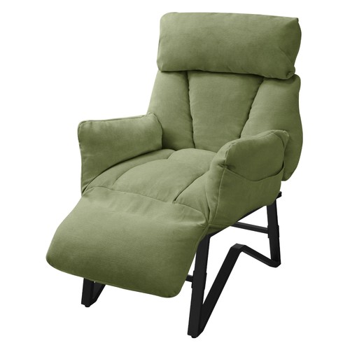 Fauteuil relax vert lin - vert, en