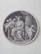 Ecole FRANCAISE XVIII GRAVURE MINIATURE ALLEGORIE MUSIQUE ART NEOCLASSIQUE 1795