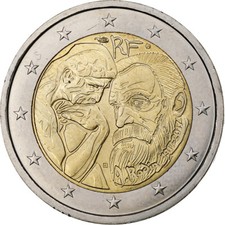 France, 2 Euro, Auguste Rodin