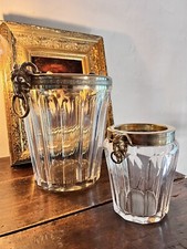 Seau à Champagne en Cristal Taillé et Seau Glace Ancien Tête de Bélier