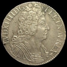 Écu Aux Trois Couronnes 1715 X Amiens Louis XIV Rarissime 8891ex.