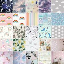 Papier Peint Fille - Licornes Sirènes Stars Animaux Métallique à Pois Paillette