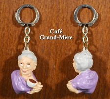 Cafés Grand-Mère, porte-clefs figurine de Grand-Mère en plastique