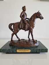 Statue Napoléon à cheval en régule sur socle marbre