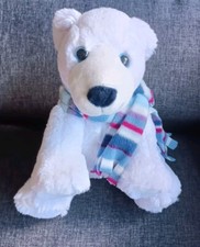 2776?23cm Doudou  peluche Ours Polaire Blanc Neige Écharpe GIPSY