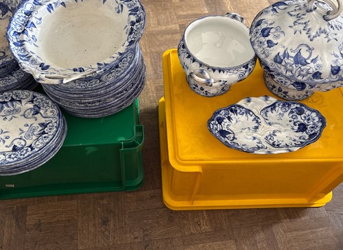 Porcelaine gien bleu - bleu, ancien