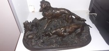 sculpture bronze chiens en