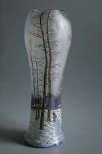 Ancien vase verre émaillé - en,