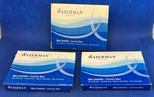 Lot 3 Boites WATERMAN PARIS Bleu Sérénité Bleu Effaçable 23 Cartouches d'encre