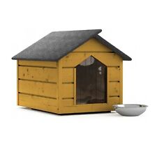 Chalet Pour Chien L Extérieur En Pin Isolé Pour L'Hiver En Bois 80x64x61cm