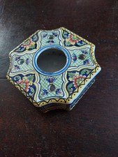 ENCRIER ANCIEN FAIENCE DE DESVRES DU XIXeS SIGNE EN PARFAIT ETAT OLD INKWELL 