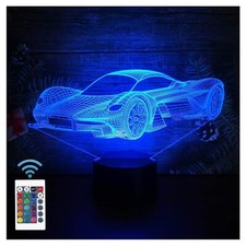 Voiture de Sport 3D Illusion Veilleuse JouetsDécor de Maison LED Lampe de Che...