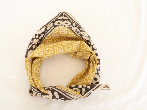 Foulard bandana coton jaune - foulard,