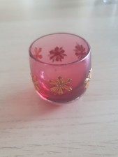 ANCIEN VERRE ROUGE EMAILLE EN CRISTAL MINIATURE