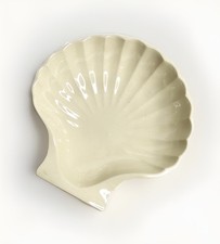 Plat à Four Forme de Coquillage Crème Et Marron Dessous, Vide Poche Original