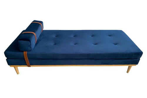 Daybed velours bleu lit