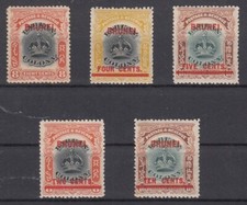 RY25900/ BRITISH BRUNEI – SG # 13 – 15 / 18 MINT MH