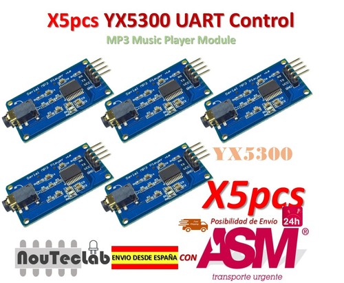 5pcs yx5300 uart commande - 5pcs,