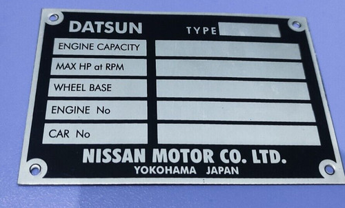 Plate vintage datsun blank - id,