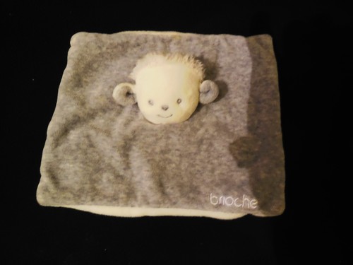 Doudou plat carré - mouton, gris