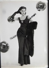 PHOTO VINTAGE L.R. ASTRE  mode NINA RICCI robe du soir model mannequin U613