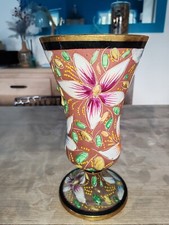Ancien Vase Faïence H. Bequet Quaregnon Belgique / Déco Fleurs A Saisir Vintage 
