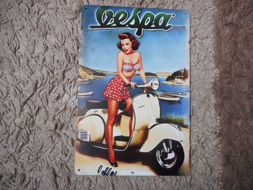Plaque métal vintage - plaque, vespa