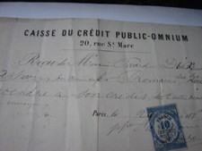 RECU de la CAISSE DU CREDIT