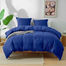 Parure de Lit 4 Pièces Housse de Couette 200x200cm + Drap Housse 140x190cm Bo...