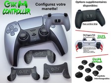 Manette Sony Ps5 Artic Silver + Palettes interchangeables type Burn/Scuf/Geek