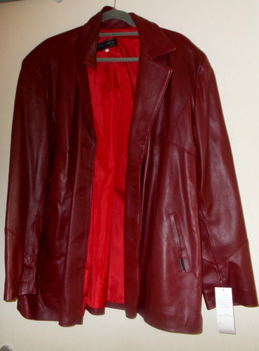 Veste cuir rouge femme - en, 52