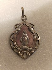 Superbe médaille religieuse ancienne argent massif Sainte Vierge