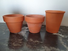 Lot de 3 mini pots en terre cuite pour plantes – cactus 6 cm et 7.5 cm TBE