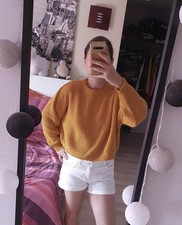 Pull Jaune Court Croc Top Jaune Moutarde S