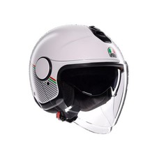 Casque Moto AGV Jet Eteres Capoliveri Blanc Mat Italie Visière Parasole