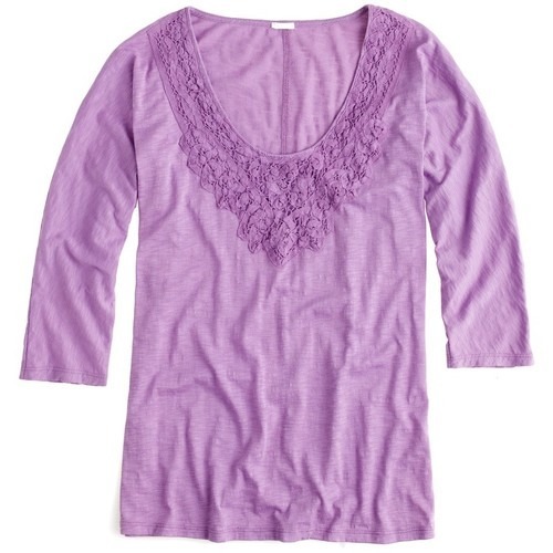 Crew lace necklace tee 2 - lace,