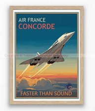 Affiche Vintage Air France Concorde ✈️ New York – Vol AF002 CDG ➝ JFK