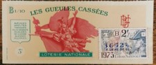 Billet de loterie nationale 1973 2e tr B Les Gueules Cassées 1/10 - Moncey