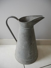 ancien broc acier galvanisé zinc déco maison jardin vintage zinc jug pitcher