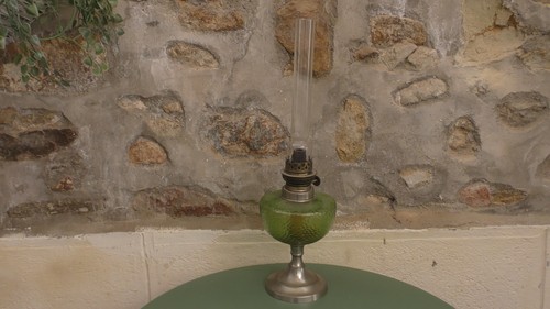 Ancien pied lampe à - ancien,
