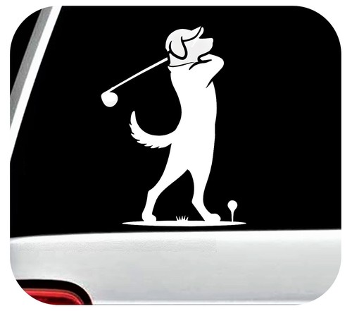 Dog playing golf decal golfing - golf,