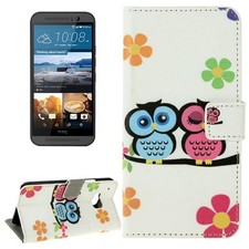 Housse De Protection Wallet Bumper Pour Téléphone HTC ONE M9 Hiboux Paire Neuve