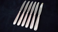 6 Couteaux à fromage Métal argenté Ravinet d'Enfert Modèle perlé        NOUVEAU