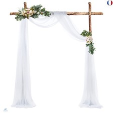 Pomeloone Rideau en Tulle Blanc, 75 x 600 cm Mariage Arche Tenture, Tissu drapé 