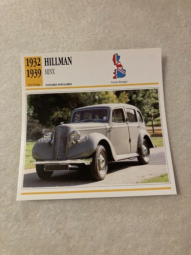 Carte fiche auto hillman - carte,