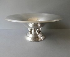 coupe en métal argenté, pied avec des sphères, François Frionnet, Art Deco, 1930
